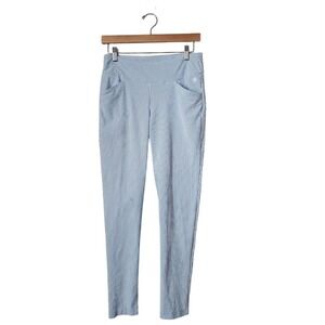 LILLY PULITZER Luxletic Corso Seersucker Golf Pants Blue Preppy Athleisure 6